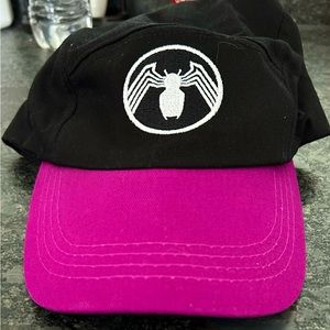 Marvel Venom Spiderman Hat Black With Purple Bill Cap 5 Panel Snap